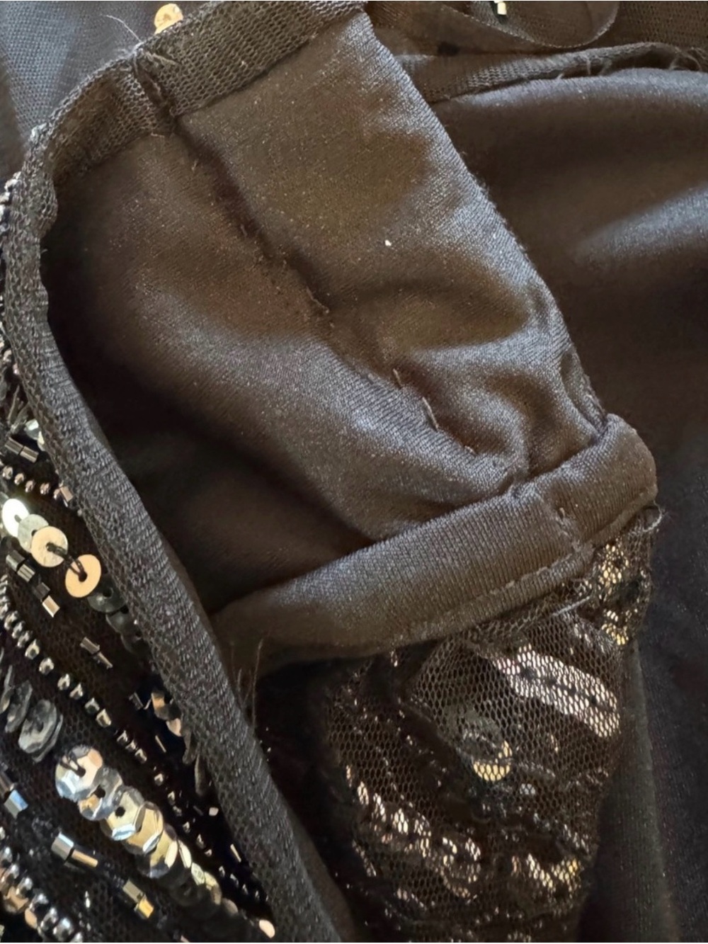 Adrianna Papell Gunmetal / Black Beaded V-Sparkling Sequin v Neck Evening Sz 16 - Picture 11 of 11